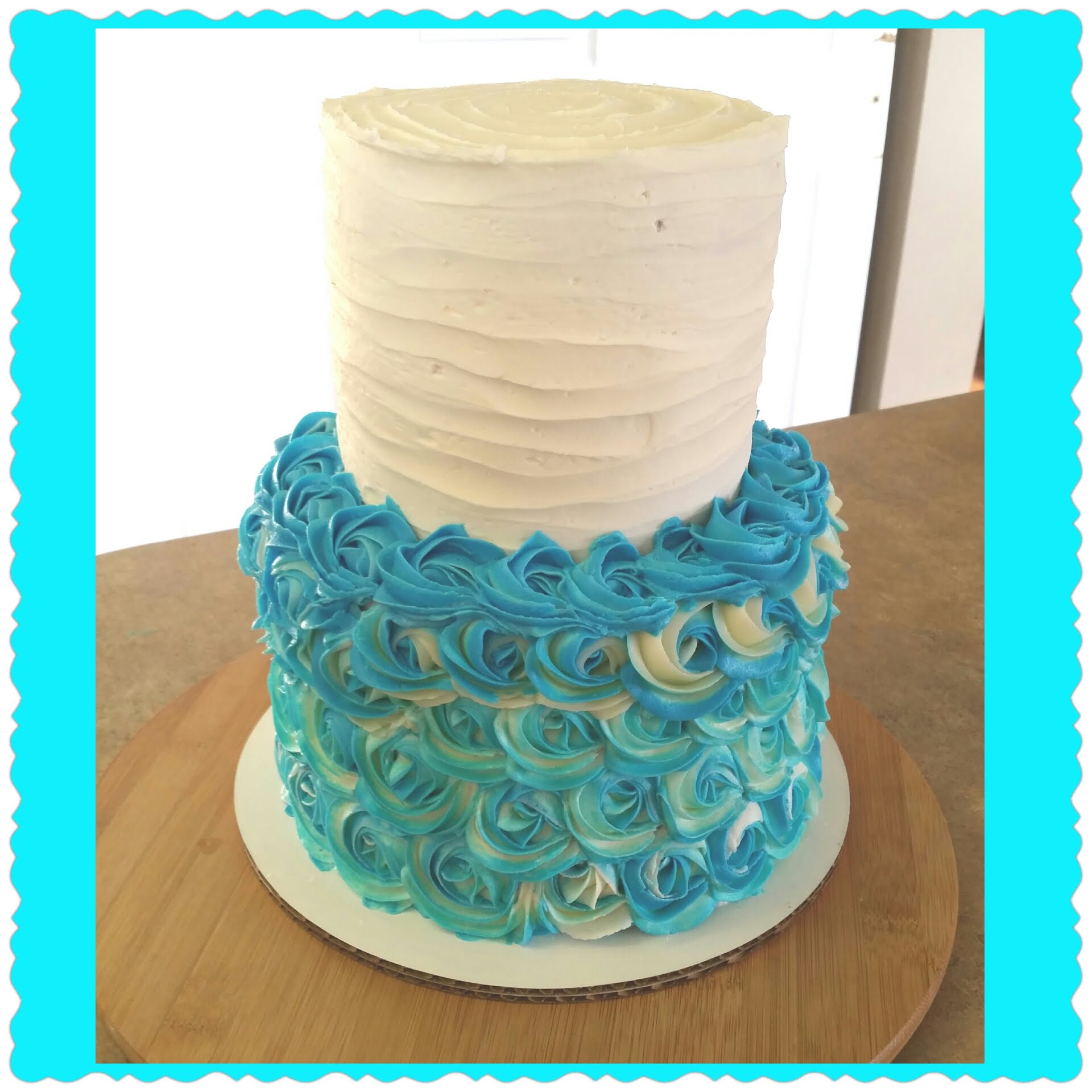 2 Tier Rosette Wedding Cake.