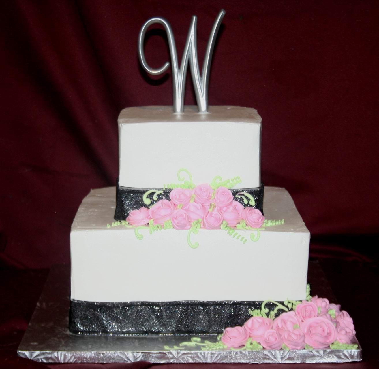 2 Tier Square Wedding Cake