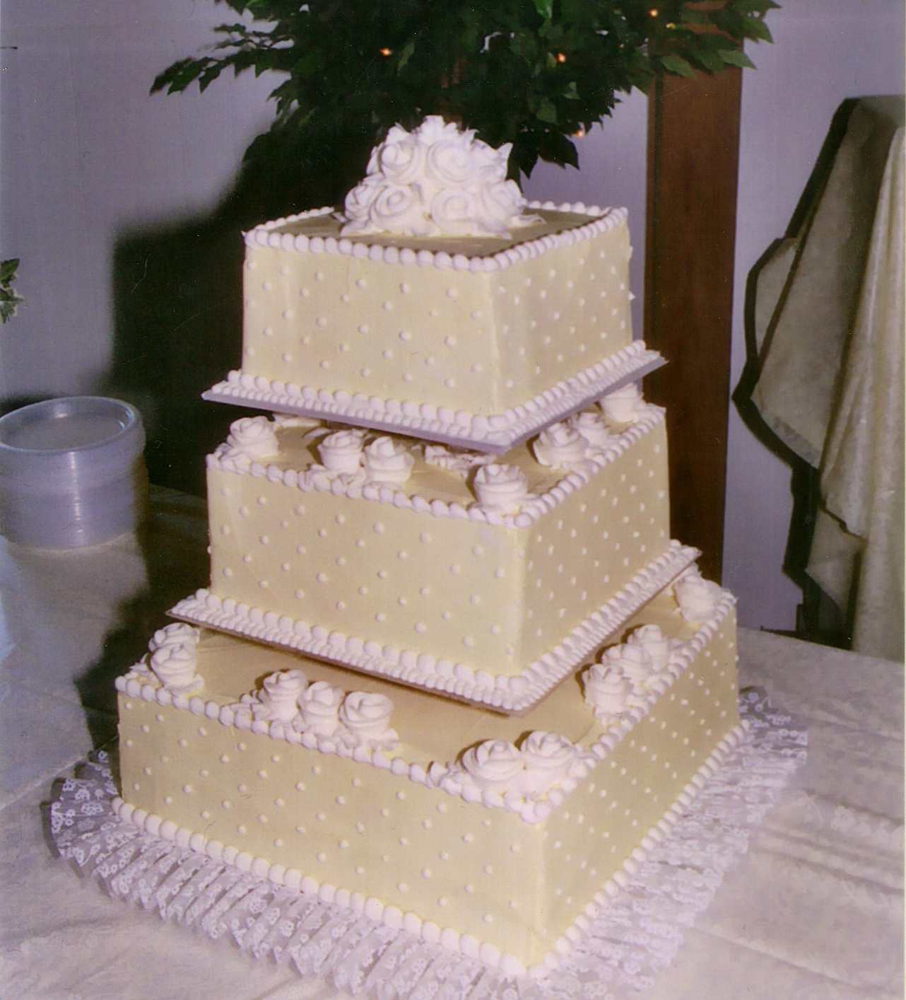 3 Tier Square Wedding Cake