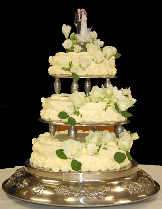 3 Tier Wedding Cake with Bridge