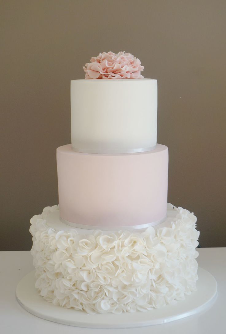 3 Tier Wedding Cake with Flowers