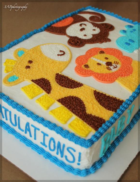 Animal Baby Shower Cake