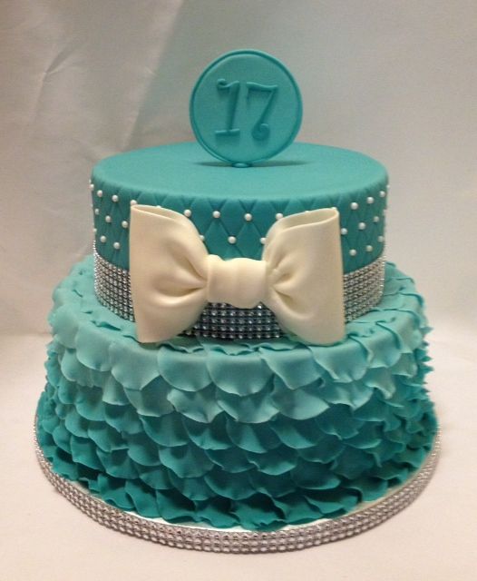 Aqua Ombre Petal Cake