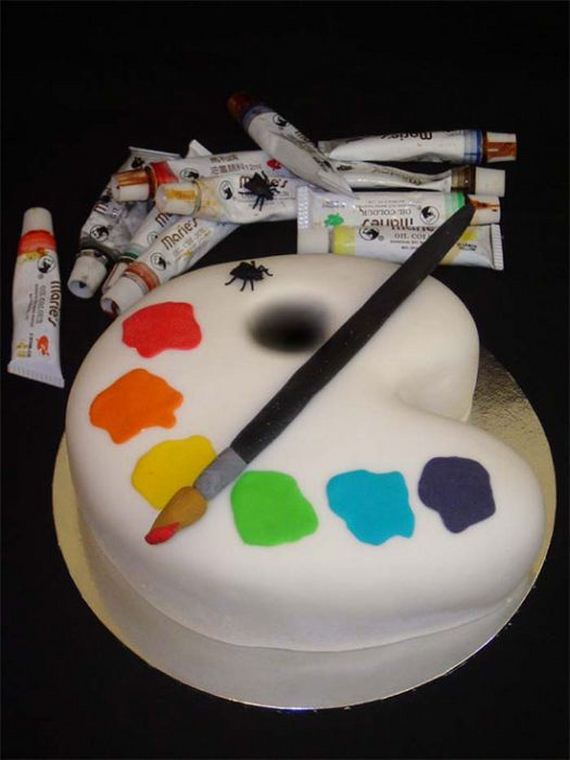 Artist Palette Birthday Cake Designs