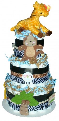 Baby Boy Jungle Safari Diaper Cake