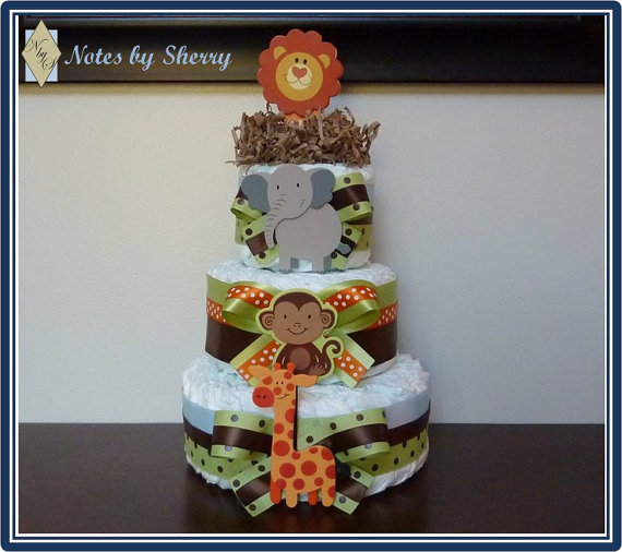Baby Boy Jungle Theme Diaper Cake Baby Boy Jungle Theme Diaper Cake