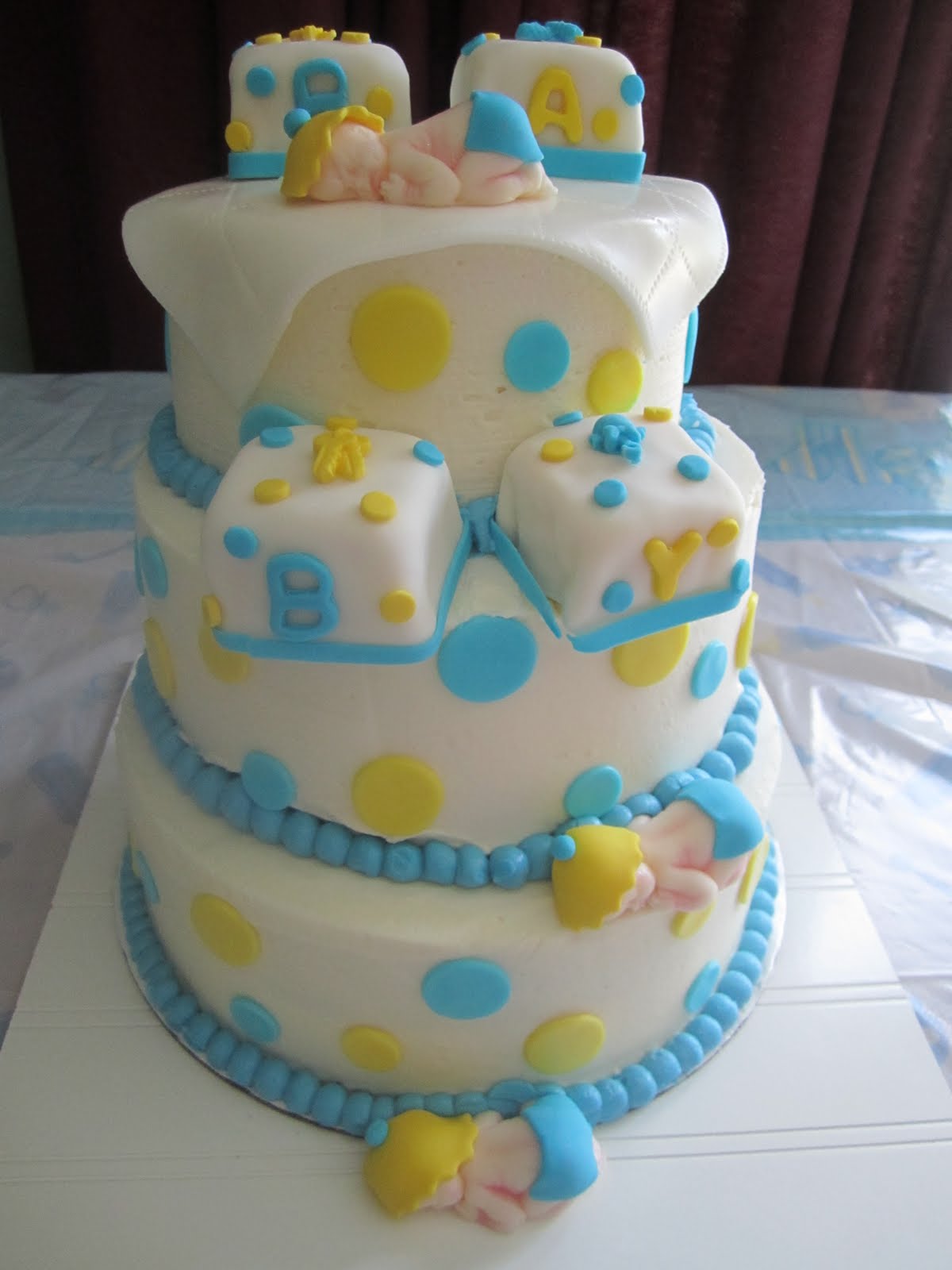 Baby Boy Shower Cakes without Fondant