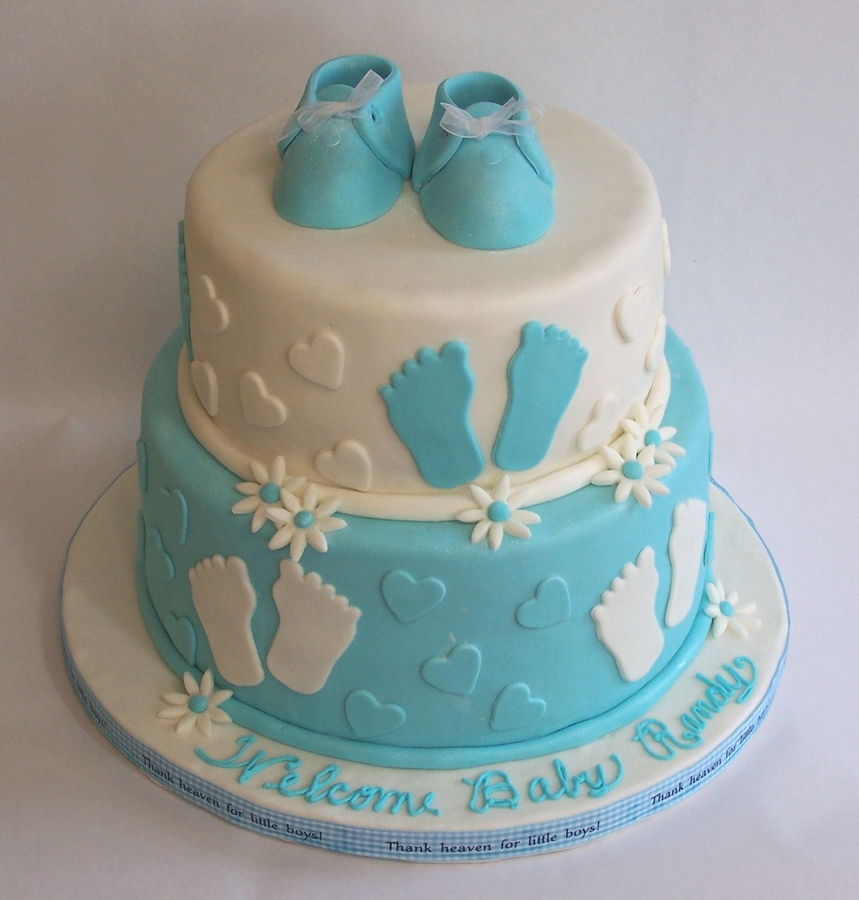 Baby Shower Fondant Cake Baby Shower Fondant Cake