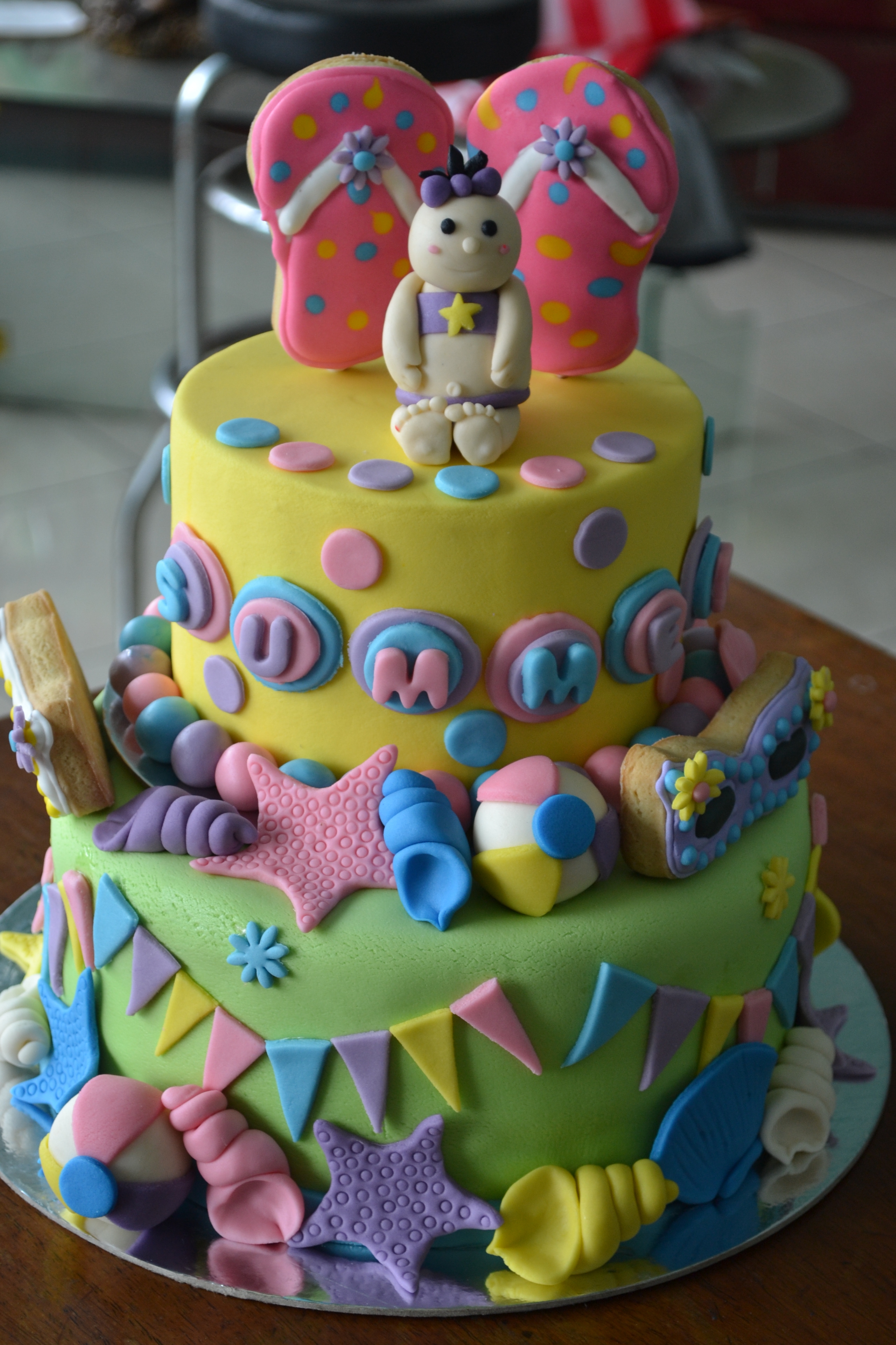 Beach Theme Fondant Cake Beach Theme Fondant Cake