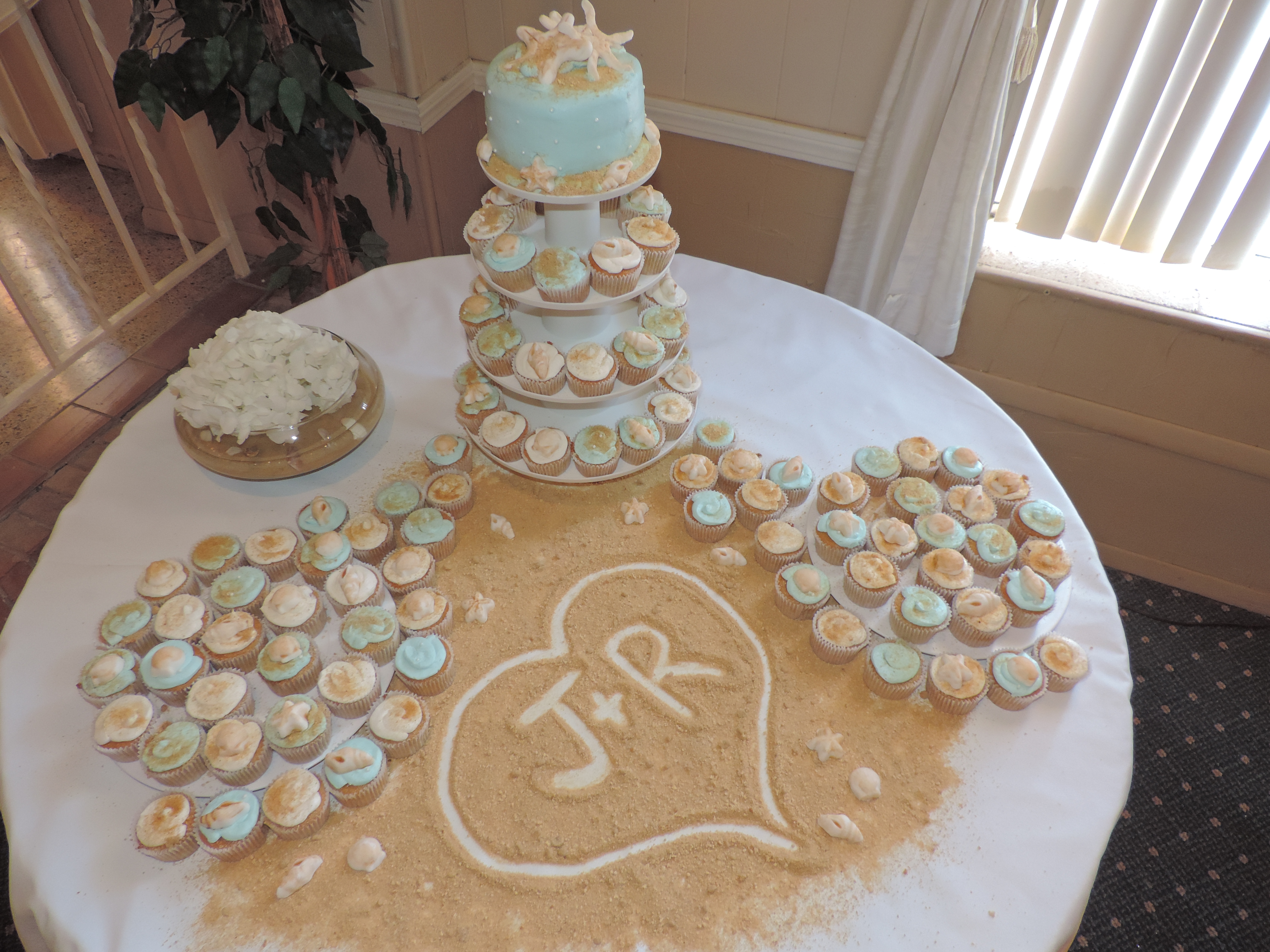 Beach Theme Wedding Cake Table