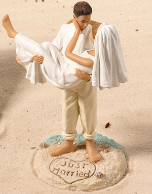 Beach Wedding Couple Cake Topper