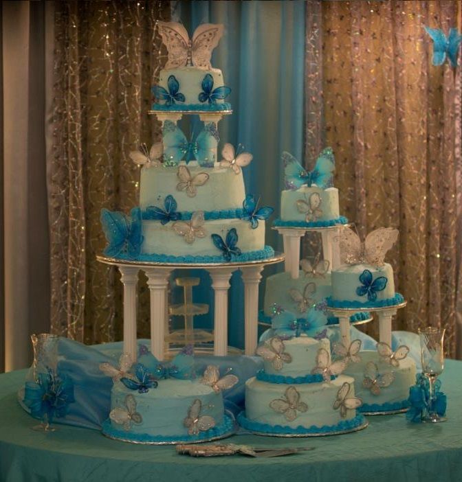 Beautiful Butterfly Cake Turquoise