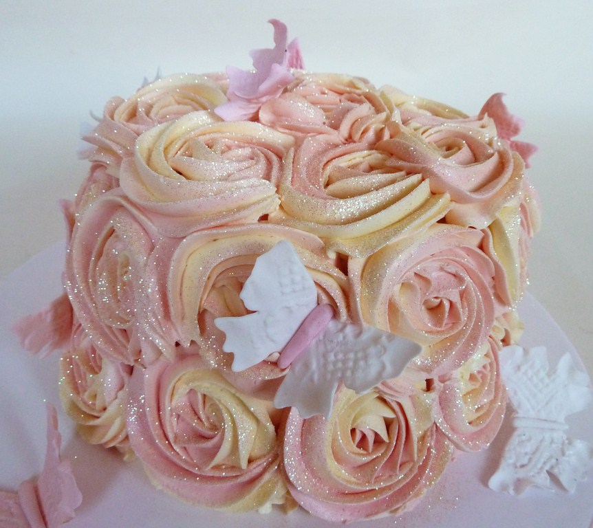 Birthday Cake with Buttercream Roses Birthday Cake with Buttercream Roses