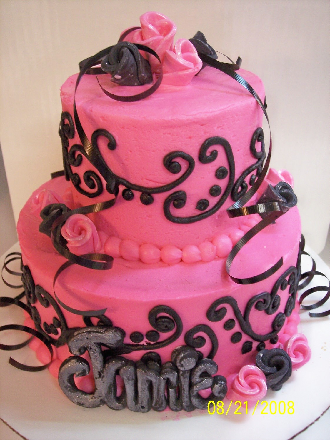 Black and Pink Birthday Cake Ideas