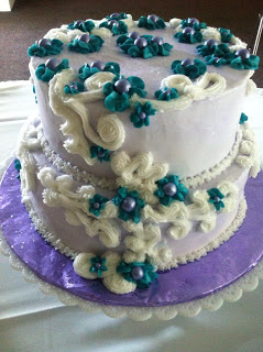 Black Purple and Teal Cake