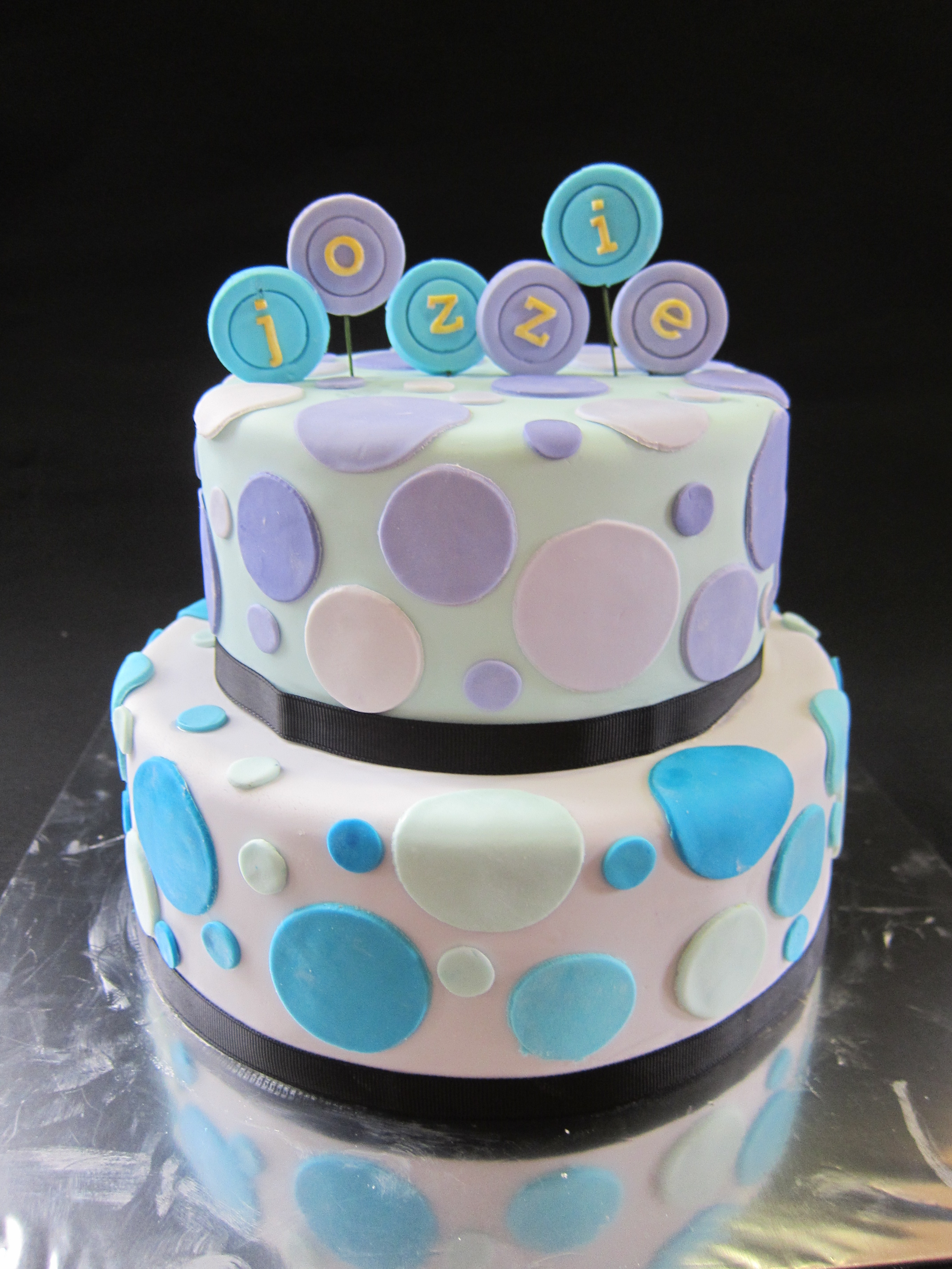 Blue and Purple 2 Tier Cake