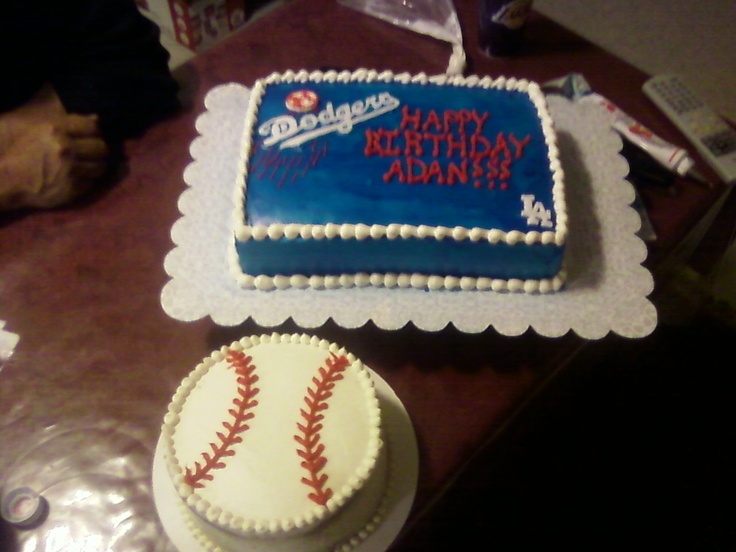 Blue Dodgers Baseball Cakes