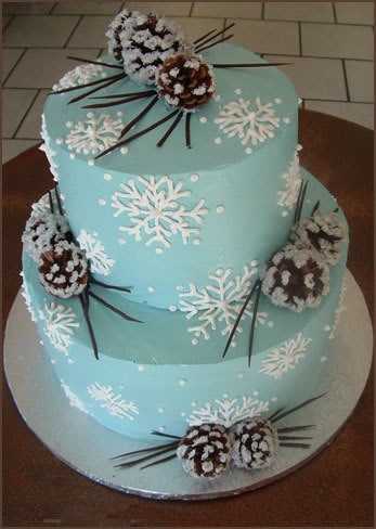 Blue Winter Wedding Snowflake Cake Blue Winter Wedding Snowflake Cake