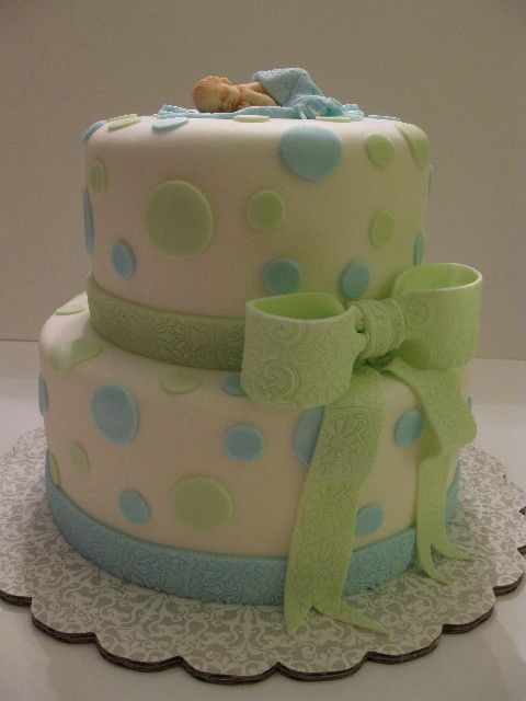 Boy Baby Shower Fondant Cake