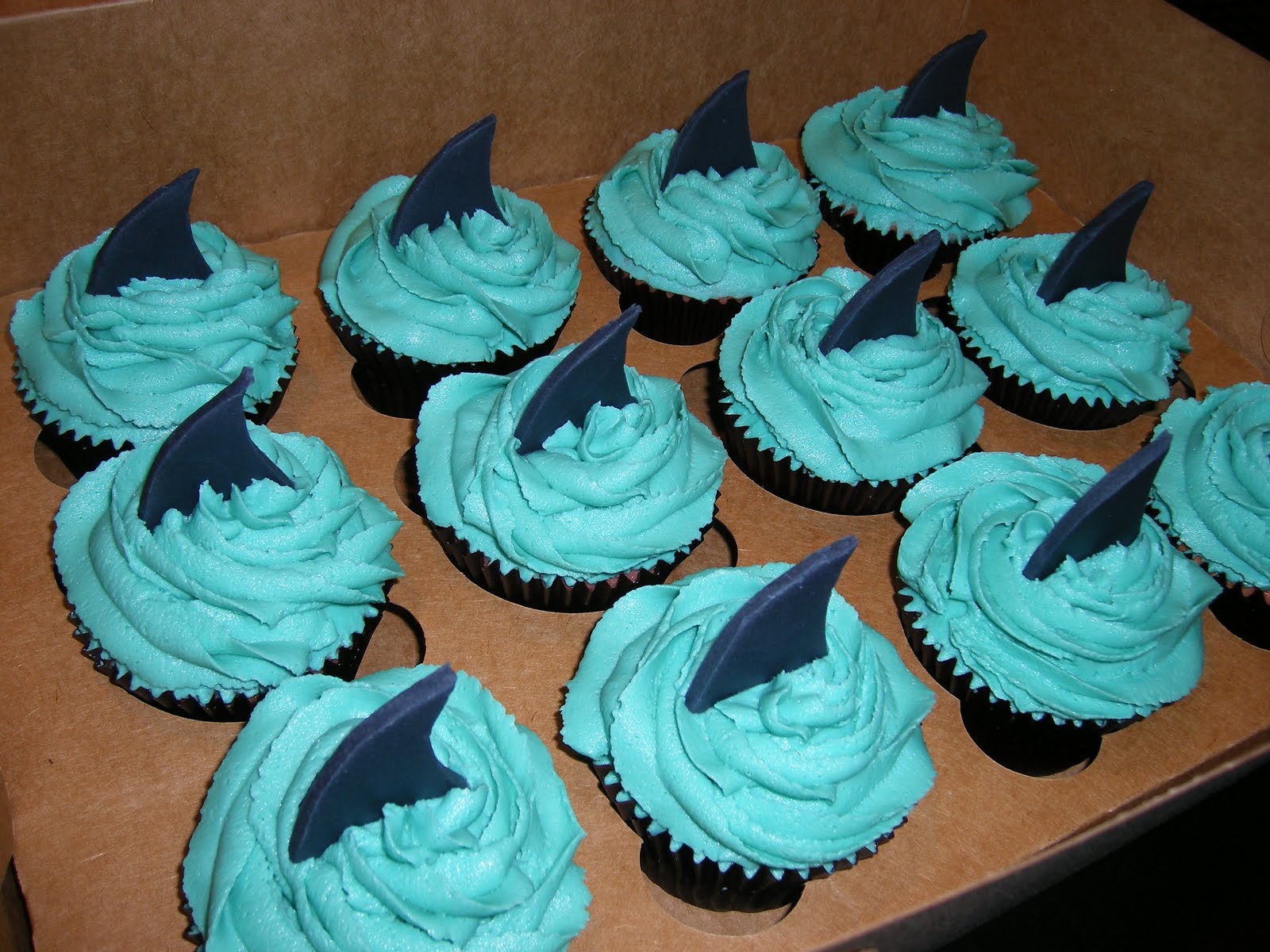 Boys Shark Birthday Cupcakes