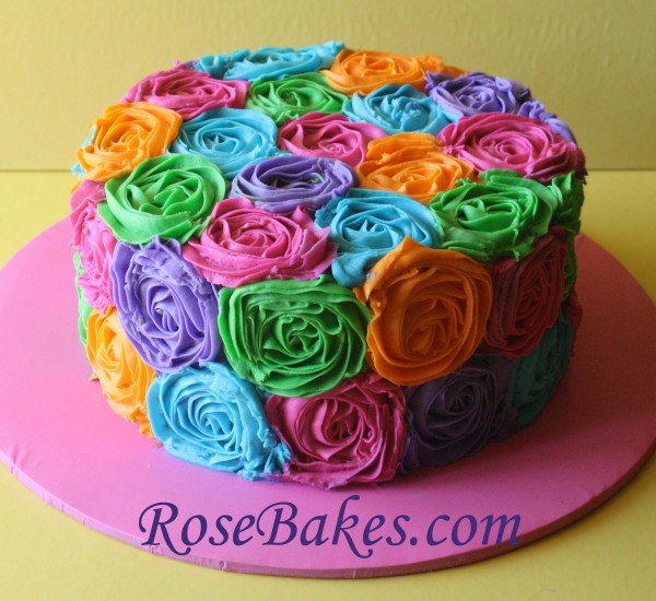 Bright Birthday Cake Buttercream Roses Bright Birthday Cake Buttercream Roses