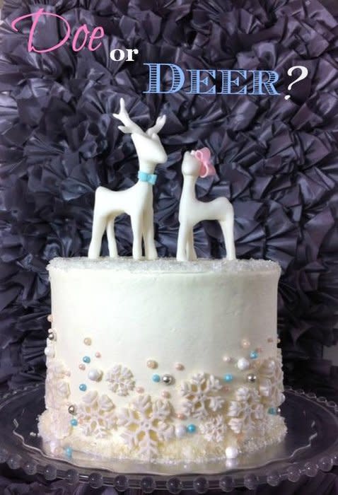 Buck or Doe Gender Reveal Cake