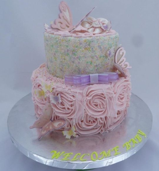 Butterfly Baby Shower Cake