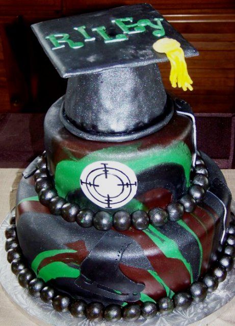 Camo Graduation Cake Camo Graduation Cake