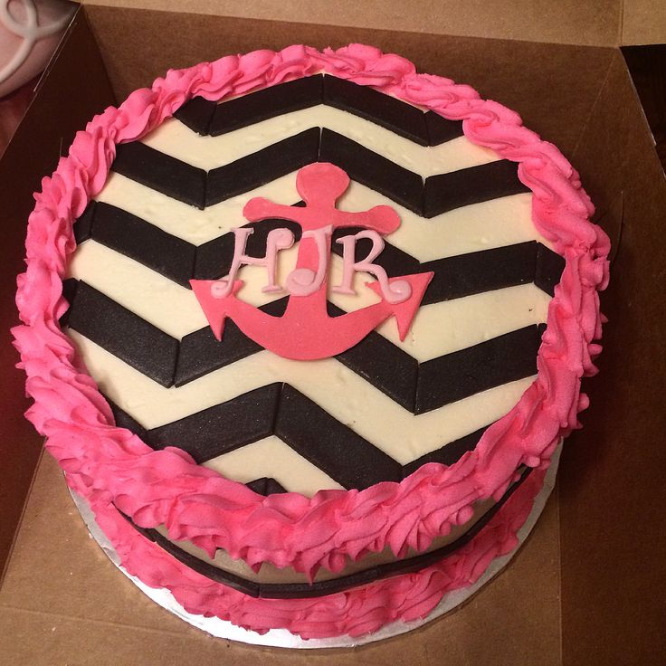 Chevron Anchor Birthday Cake Chevron Anchor Birthday Cake