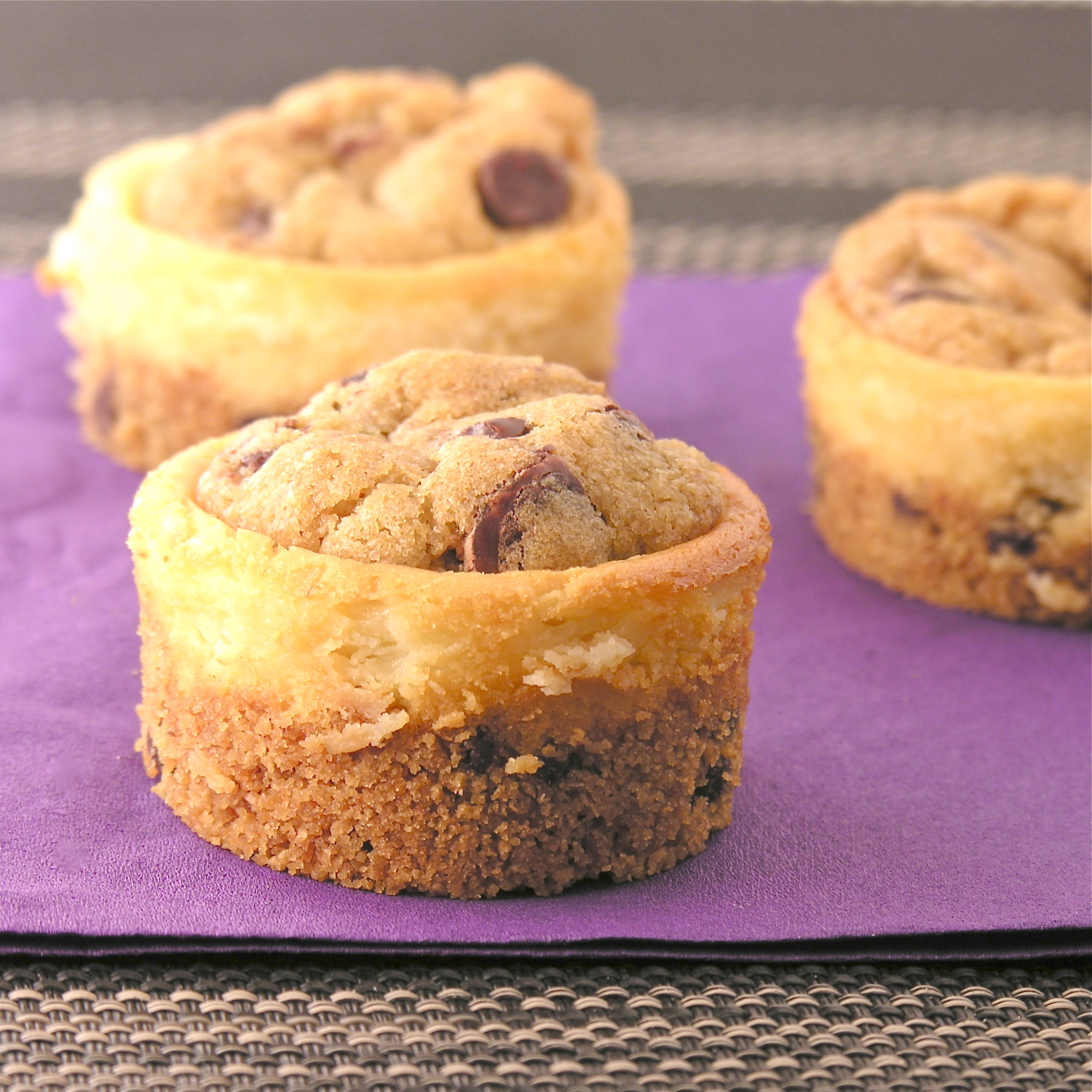 Chocolate Chip Cookie Dough Mini Cheesecakes