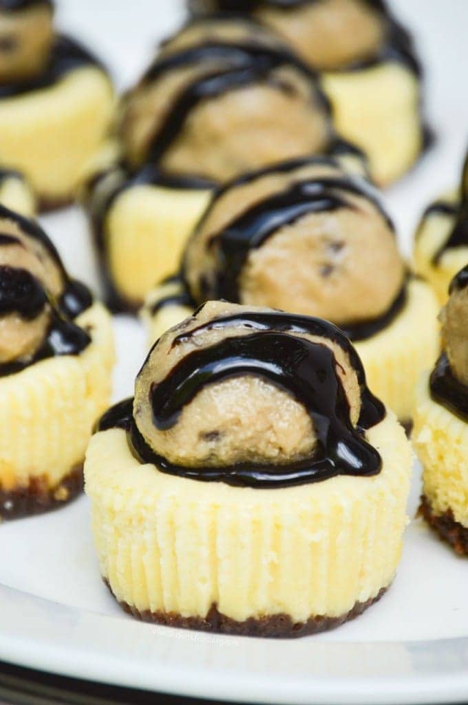 Chocolate Chip Cookie Dough Mini Cheesecakes