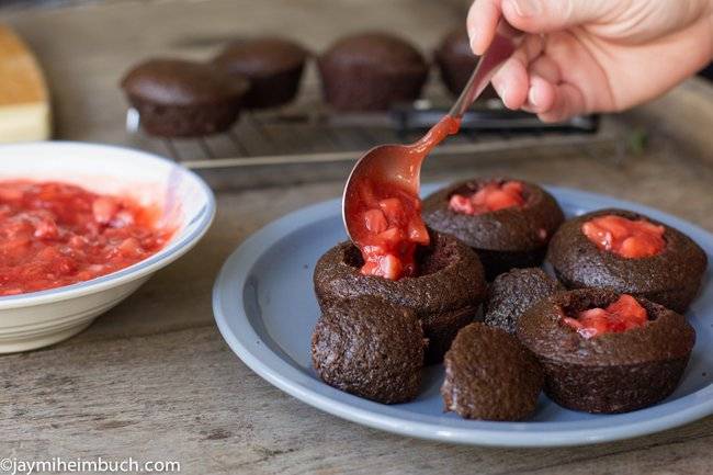 Chocolate Cupcakes with Strawberry Filling Recipes
