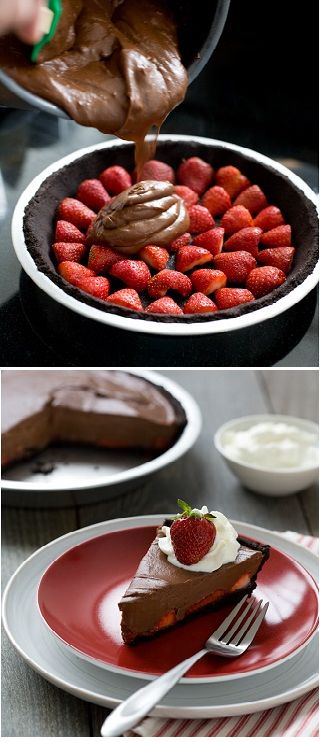 Chocolate No-Bake Strawberry Pie