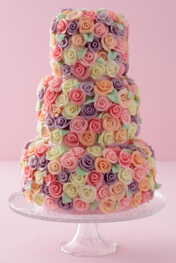 Colored Cake Roses Colored Cake Roses
