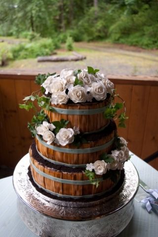 Country Wedding Barrel Cake