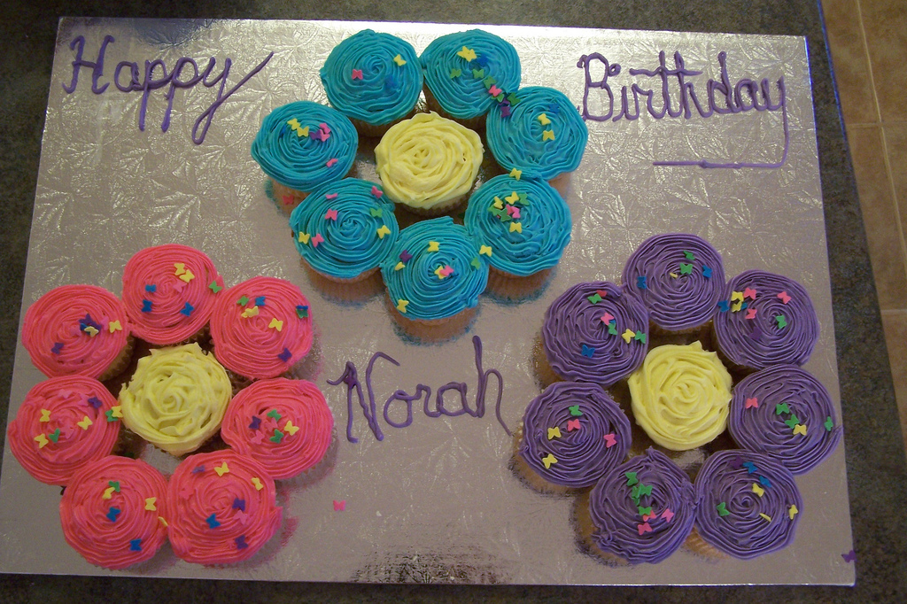 Cupcake Flower Birthday Cake