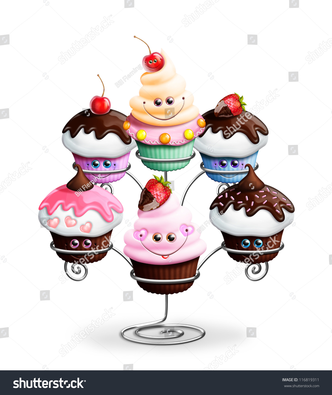 Cute Cartoon Cupcakes Cute Cartoon Cupcakes