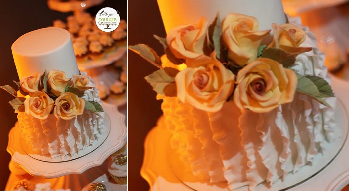 Design Wedding Cake Vertical Ruffles