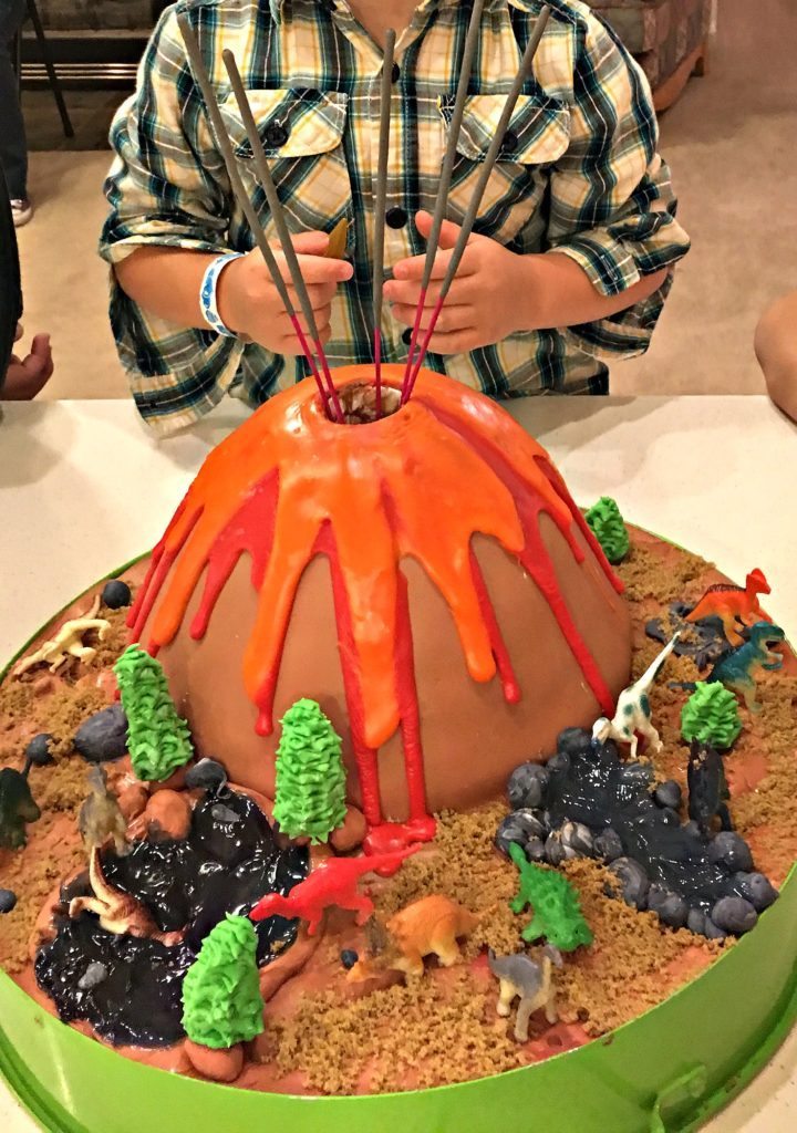 Dinosaur Volcano Birthday Cake