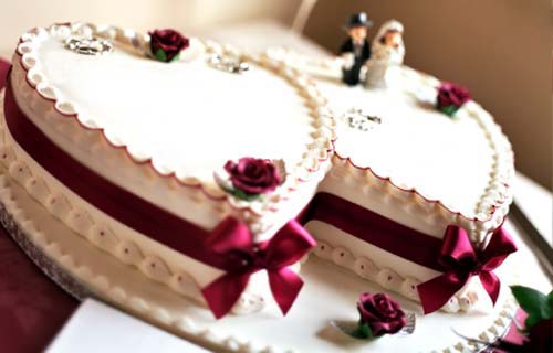 Double Heart Shaped Wedding Cakes