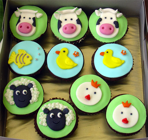 Farm Animal Cupcakes