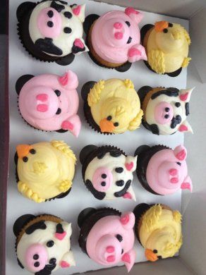 Farm Animal Cupcakes