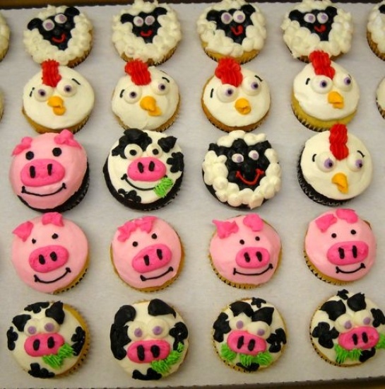 Farm Animal Cupcakes