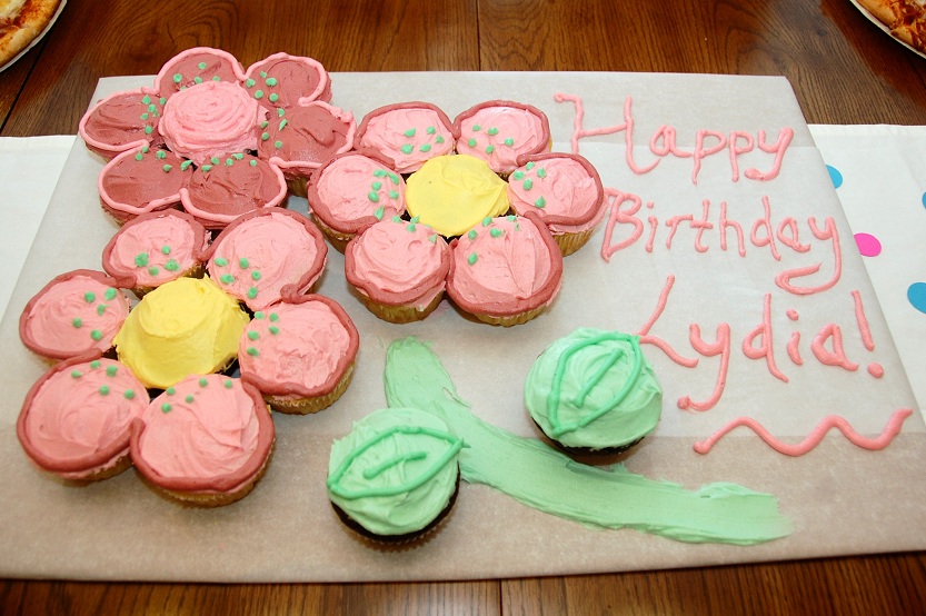 First Birthday Cupcake Flower Cake