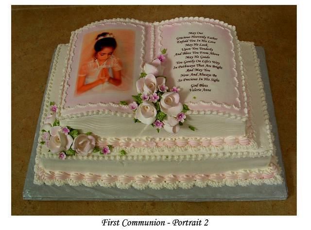 First Communion Book Cake