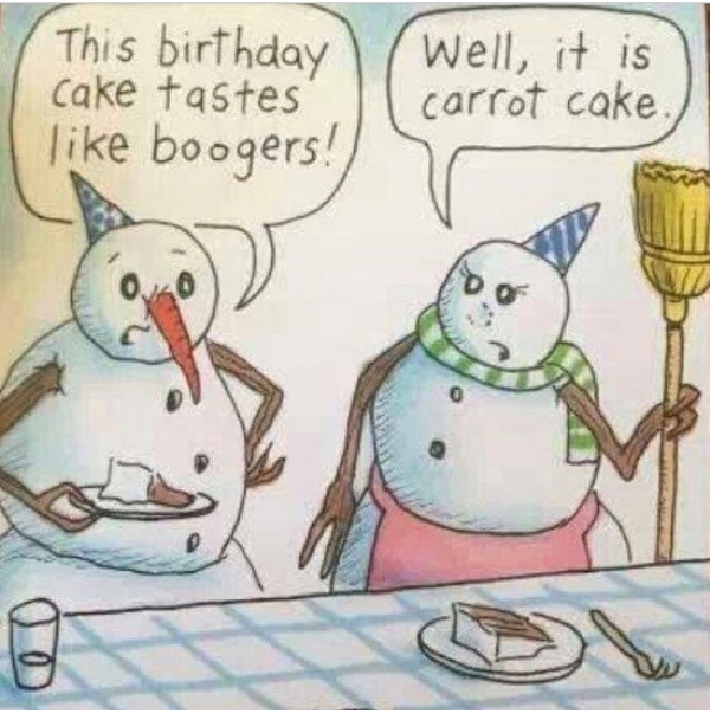 Funny Snowman Birthday Cake