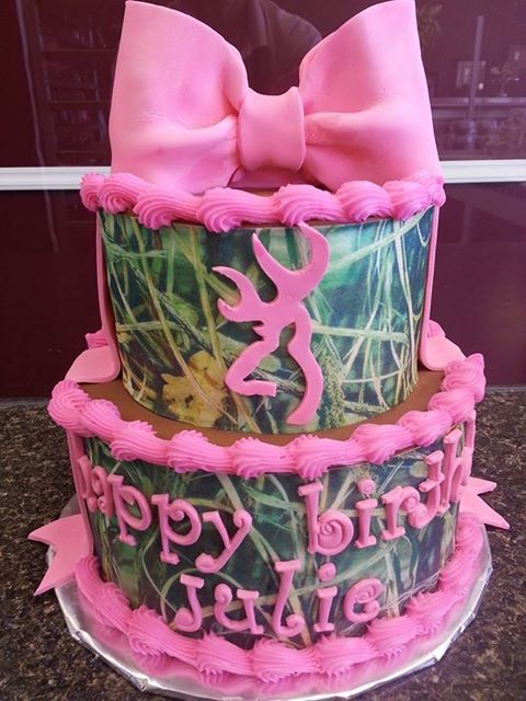 Girls Camo Birthday Cake