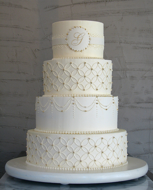 Gold Buttercream Wedding Cake