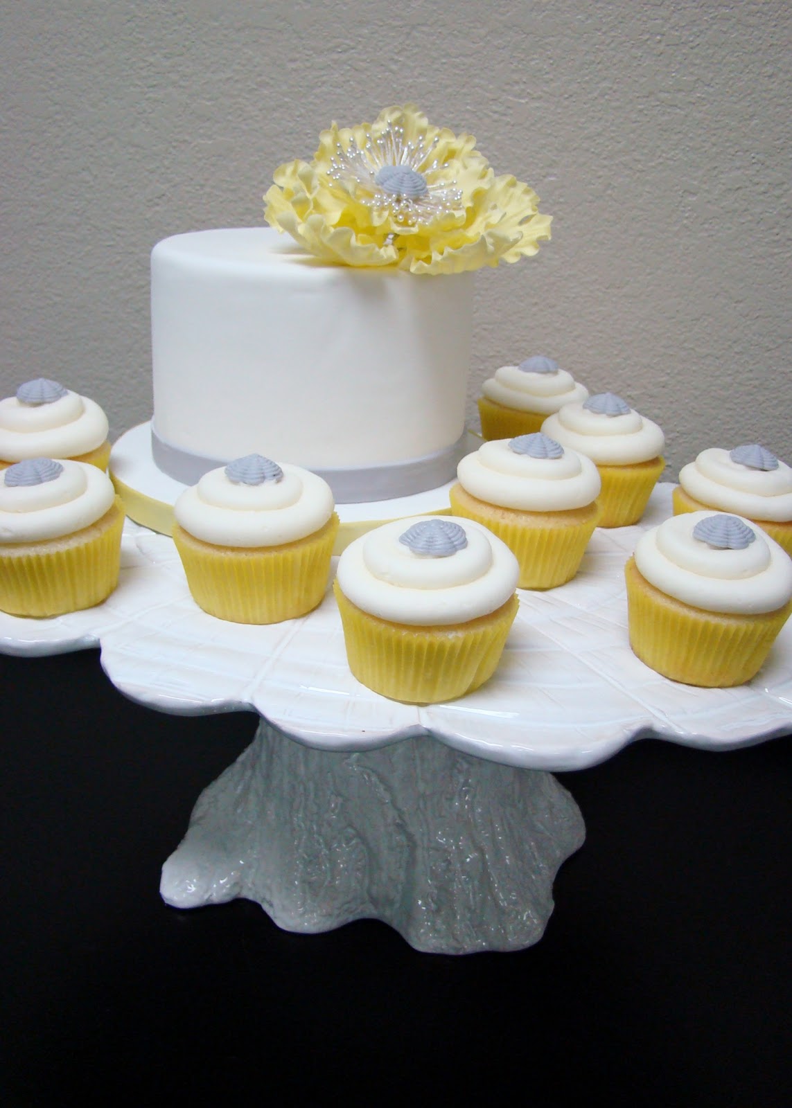 Grey and Yellow Wedding Cupcakes