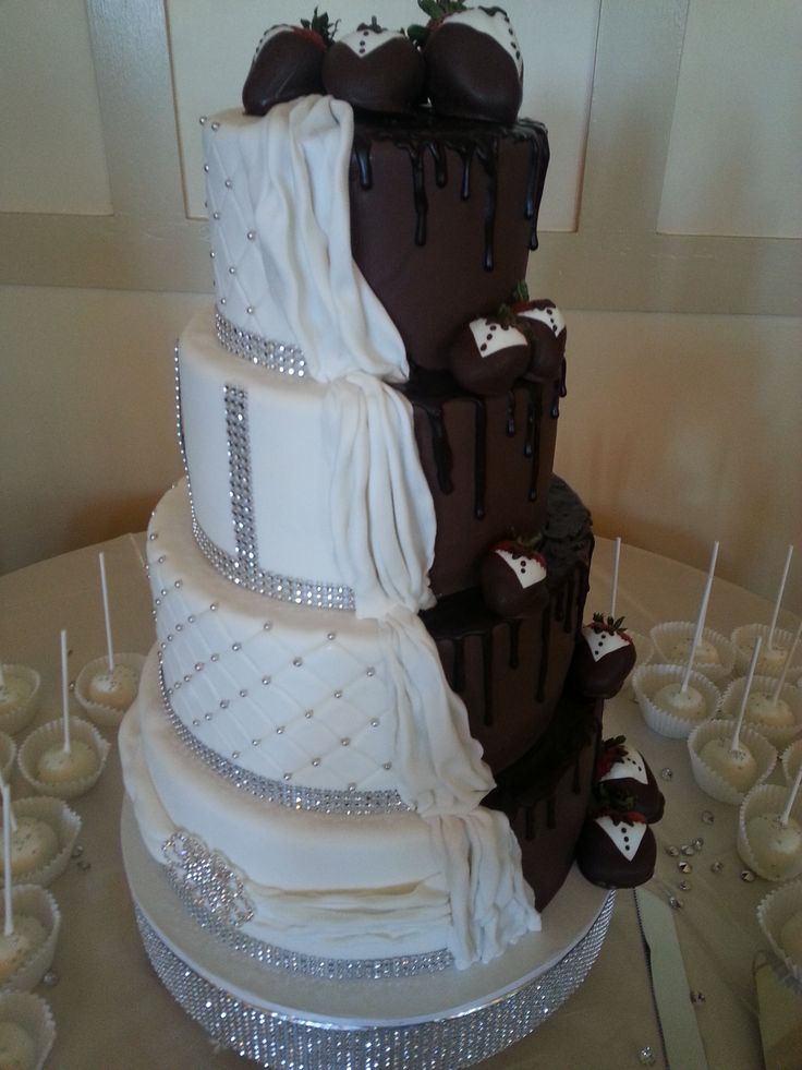 Half Chocolate Wedding Cake